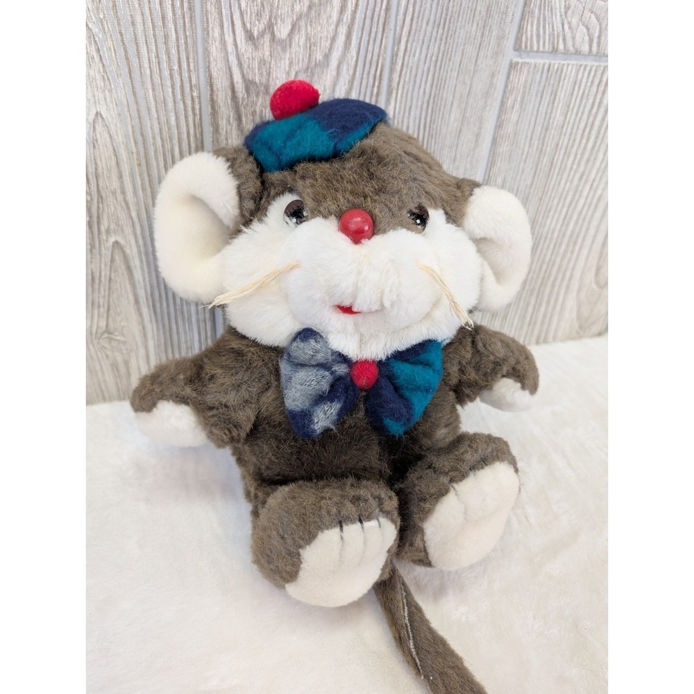 Vintage Lil Tweaks Mouse Plush Target Dayton Hudson Christmas 10" Beret Bow Tie
